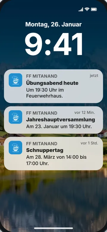 Push-Nachrichten in der mitanand App